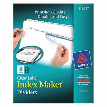 AVERY Binder Divider Print-On Labels White, 6XVU4