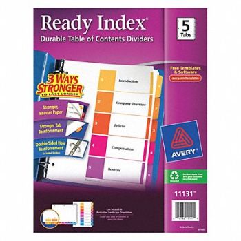 AVERY Binder Divider PreprintedTabs Multicolor, 6XVU5