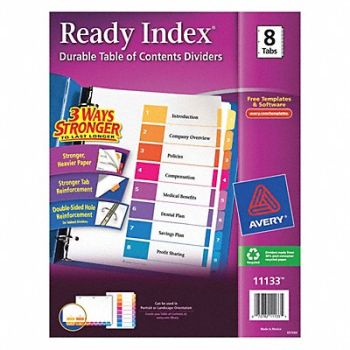 AVERY Binder Divider Preprinted Multicolor, 6XVU6