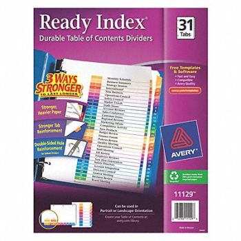 AVERY Binder Divider Preprinted Multicolor, 6XVU7