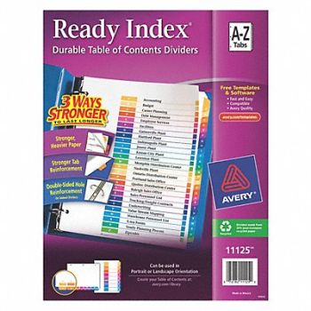 AVERY Binder Divider Preprinted Multicolor, 6XVU8