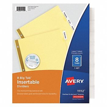 AVERY Binder Divider Insertable Transparent, 6XVY1