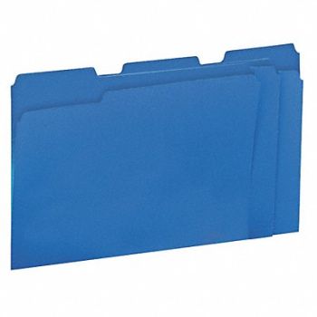 UNIVERSAL ONE File Folders Letter Blue PK100, 6XWE4
