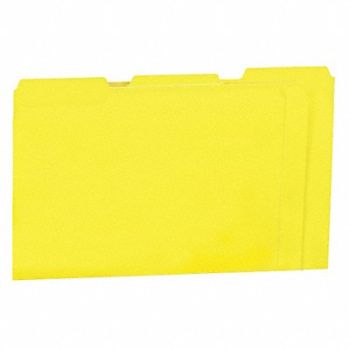 UNIVERSAL ONE File Folders Letter Yellow PK100, 6XWE7