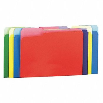 UNIVERSAL ONE File Folders Letter Assorted PK100, 6XWE9