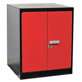 HALLOWELL Cabinet Pedestal 24Wx24Dx32 H Black/Red, 6XXU3