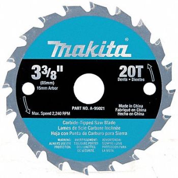 MAKITA Crclr Saw Bld Crbde 3-3/8 In 20 Teeth, 6XZU9