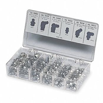 LINCOLN Grease Fitting Kit Fractional Assortment, 6Y864