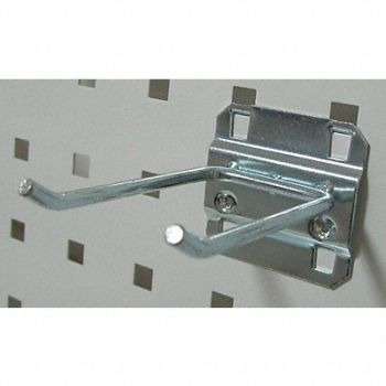 GRAINGER APPROVED G0538 Double Rod Pegboard Hook 3 1/2 in L PK5, 6YB96