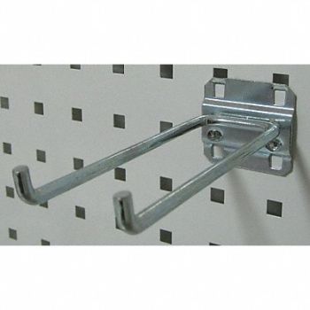 GRAINGER APPROVED G0541 Double Rod Pegboard Hook 6 1/4 in L PK5, 6YB99
