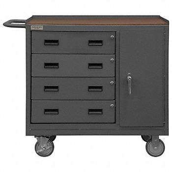 DURHAM MFG Mobile Cabinet Bench Hardboard 36 W 18 D, 6YE53