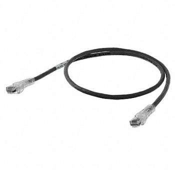 HUBBELL PREMISE WIRING Patch Cord Cat 6 Clear Boot Black 20 ft., 6YTF2