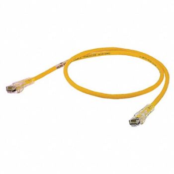 HUBBELL PREMISE WIRING Patch Cord Cat 5e Clear Boot Yellow 10ft, 6YTJ6