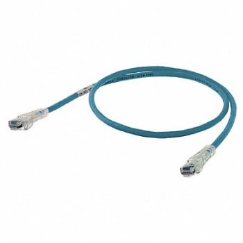 HUBBELL PREMISE WIRING Patch Cord Cat 6 Clear Boot Blue 10 ft., 6YTG2