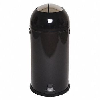 TOUGH GUY Wastebasket Round 10 gal Black, 6ZCL6