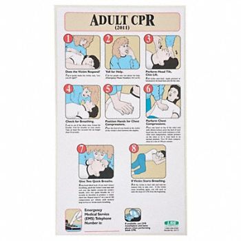 ACCUFORM First Aid Poster 19 1/2inx11in Plastic, 6ZDL9