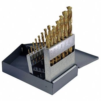 CHICAGO-LATROBE Jobber Drill Set 15 pc HSS, 6ZKG2