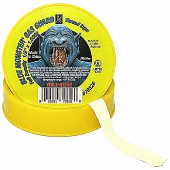 BLUE MONSTER Thread Sealant Tape 1/2in Yellow 1000 in, 800K20