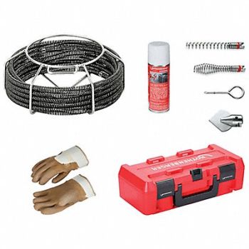 ROTHENBERGER Drain Cleaning Set 2 Augers 1 Cutter, 60PZ67