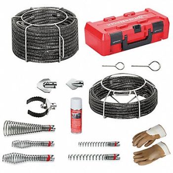 ROTHENBERGER Drain Cleaning Set 5 Augers 3 Cutters, 60PZ69