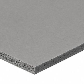 GRAINGER APPROVED Silicone Sheet L 12 in Gray, 743X01