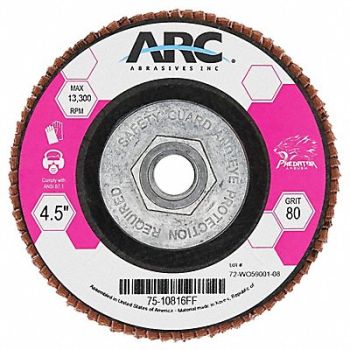 ARC ABRASIVES Flap Disc Coated Ceramic, 804C75