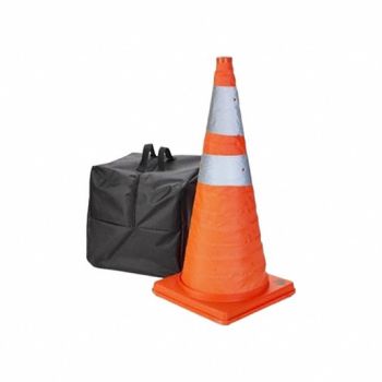 GRAINGER APPROVED Nylon Collapsible Traffic Cone 28 H, 758L32