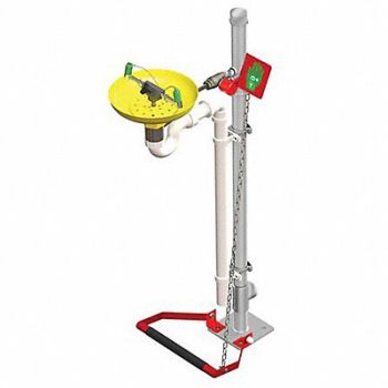 HUGHES SAFETY Eye/Face Wash Pedestal Mount Stainless, 287T45
