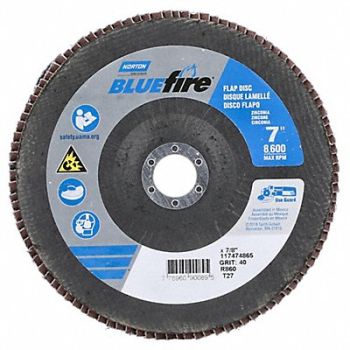 NORTON Flap Disc Zirconia Alumina 7 dia, 804HW9