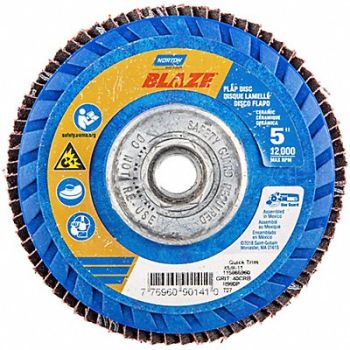 NORTON Flap Disc Ceramic Type 27 5 dia, 804HV9