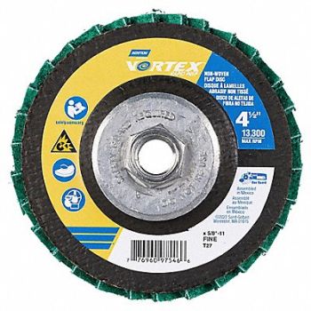 NORTON Flap Disc Aluminum Oxide 4 1/2 dia, 804HY2