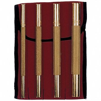 KEYSCO TOOLS Pin Punch Set Length 8 Brass 4PC, 46D310