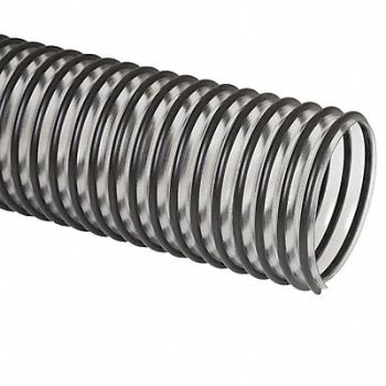 FLEXAUST CO. INC. Ducting Hose 25 ft L Black/Clear, 780TV9