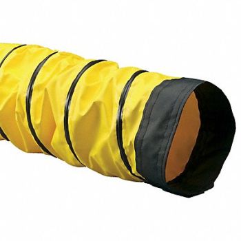 FLEXAUST CO. INC. Ducting Hose 25 ft L Black/Yellow, 780TZ2
