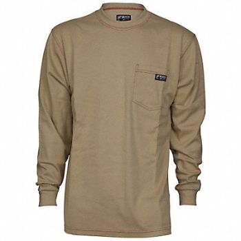 MCR SAFETY K3893 FR Long Sleeve Shirt 10.6 cal/sq cm Tan, 781GZ4