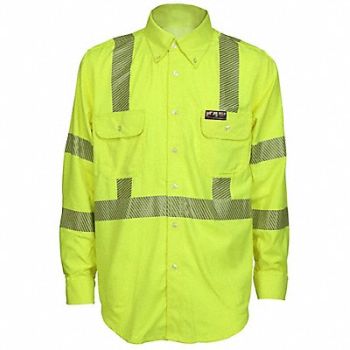 SUMMIT BREEZE FR L Sleeve Shirt Fl Lime 5XL Tall, 781H85