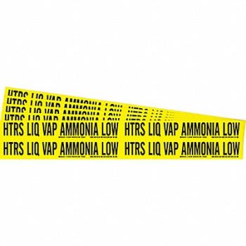 BRADY Pipe Marker Htrs Liq Vap Ammonia Low PK5, 781V99