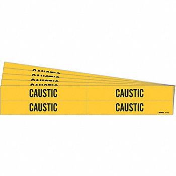 BRADY Pipe Marker Adhesive Black Caustic PK5, 781VA9