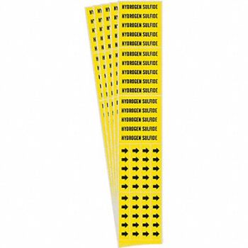 BRADY Pipe Marker Black Hydrogen Sulfide PK5, 781VC2