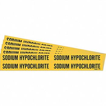 BRADY Pipe Marker Sodium Hypochlorite PK5, 781VC5