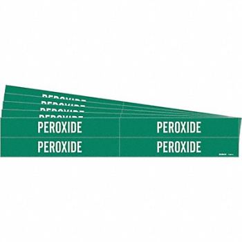 BRADY Pipe Marker Adhesive White Peroxide PK5, 781VC8
