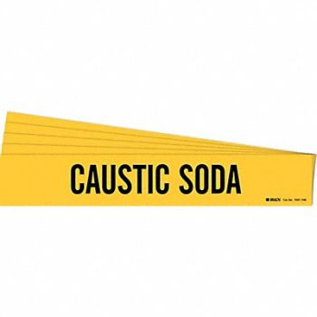 BRADY Pipe Marker Black Caustic Soda PK5, 781VD2