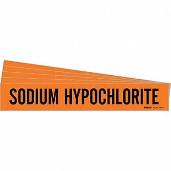 BRADY Pipe Marker Sodium Hypochlorite PK5, 781VD9