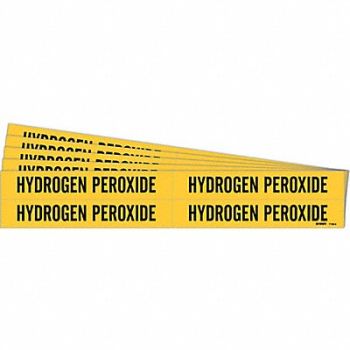 BRADY Pipe Marker Black Hydrogen Peroxide PK5, 781VE1