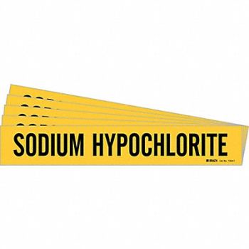 BRADY Pipe Marker Sodium Hypochlorite PK5, 781VE3
