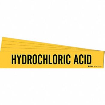 BRADY Pipe Marker Black Hydrochloric Acid PK5, 781VE9