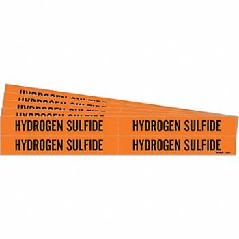 BRADY Pipe Marker Black Hydrogen Sulfide PK5, 781VF1