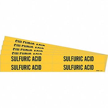 BRADY Pipe Marker Black Sulfuric Acid PK5, 781VF4