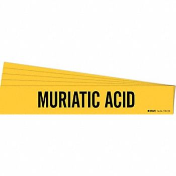 BRADY Pipe Marker Black Muriatic Acid PK5, 781VF7