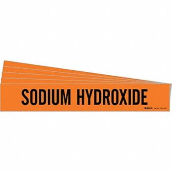 BRADY Pipe Marker Black Sodium Hydroxide PK5, 781VF8
